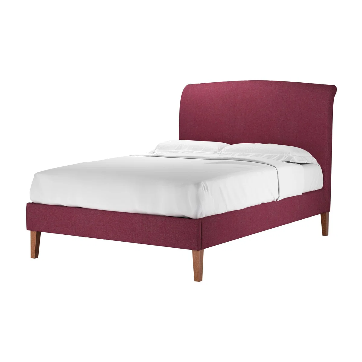 Thea Double Bed in Boysenberry Brushed Linen Cotton - sofa.com – image 1