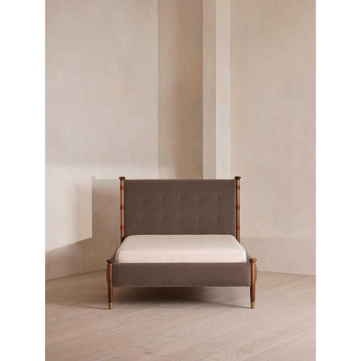 Paolo Bed, Double, Velvet, Taupe – image 2