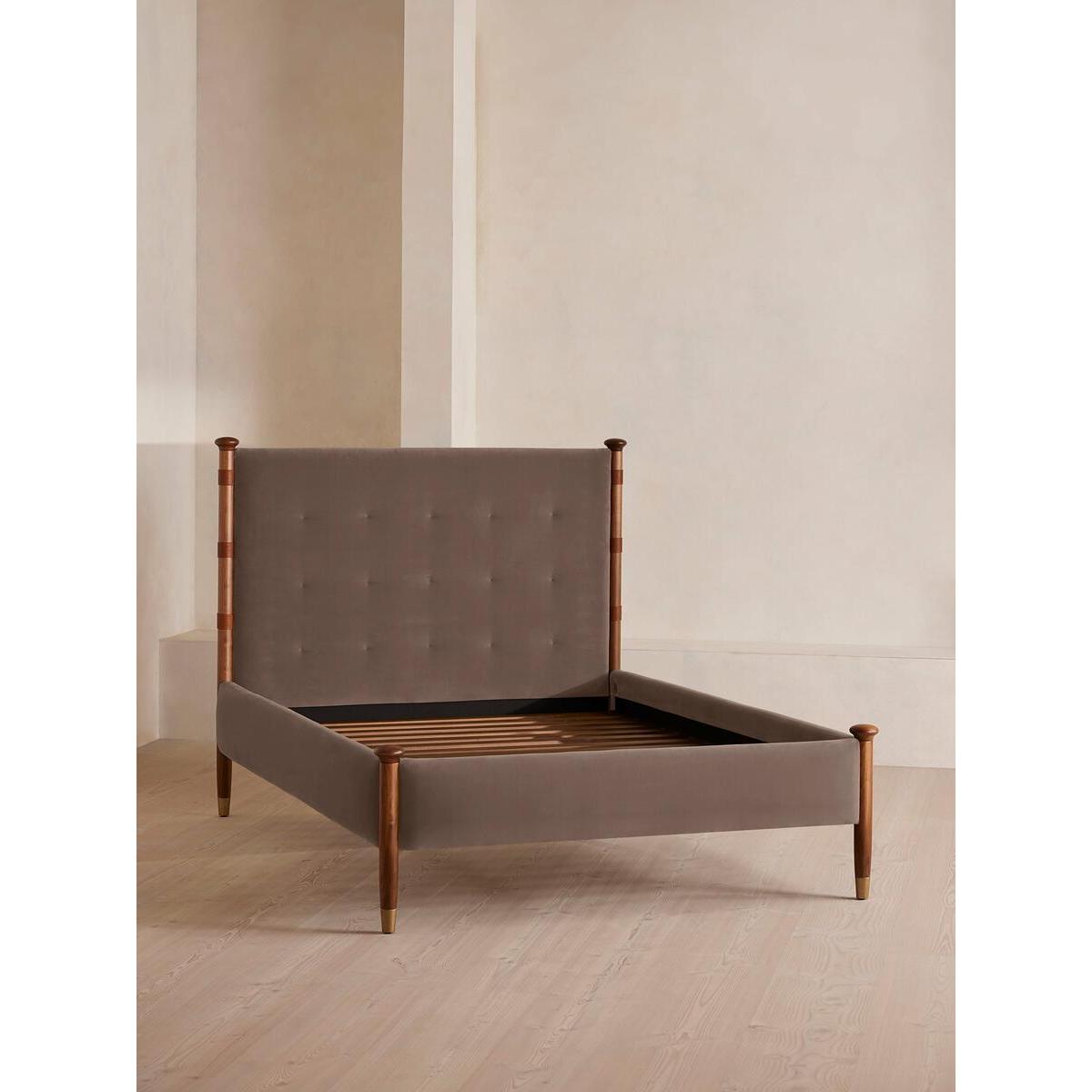 Paolo Bed, Double, Velvet, Taupe – image 3