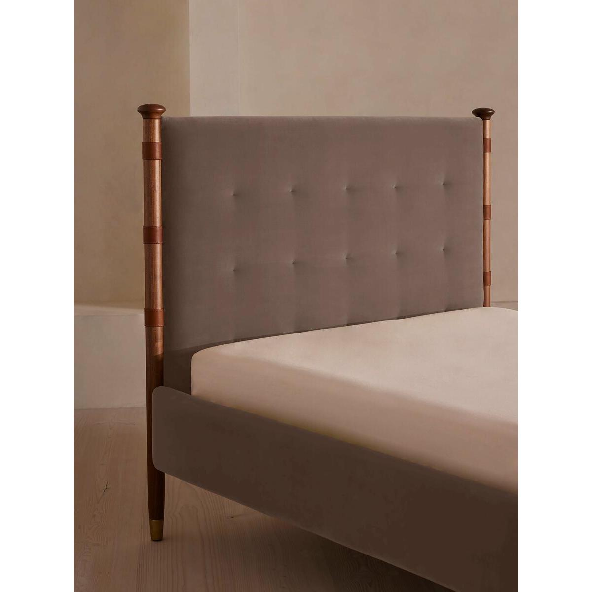 Paolo Bed, Double, Velvet, Taupe – image 4