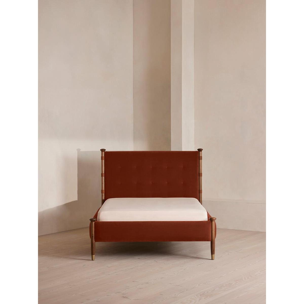 Paolo Bed, Double, Velvet, Rust – image 2