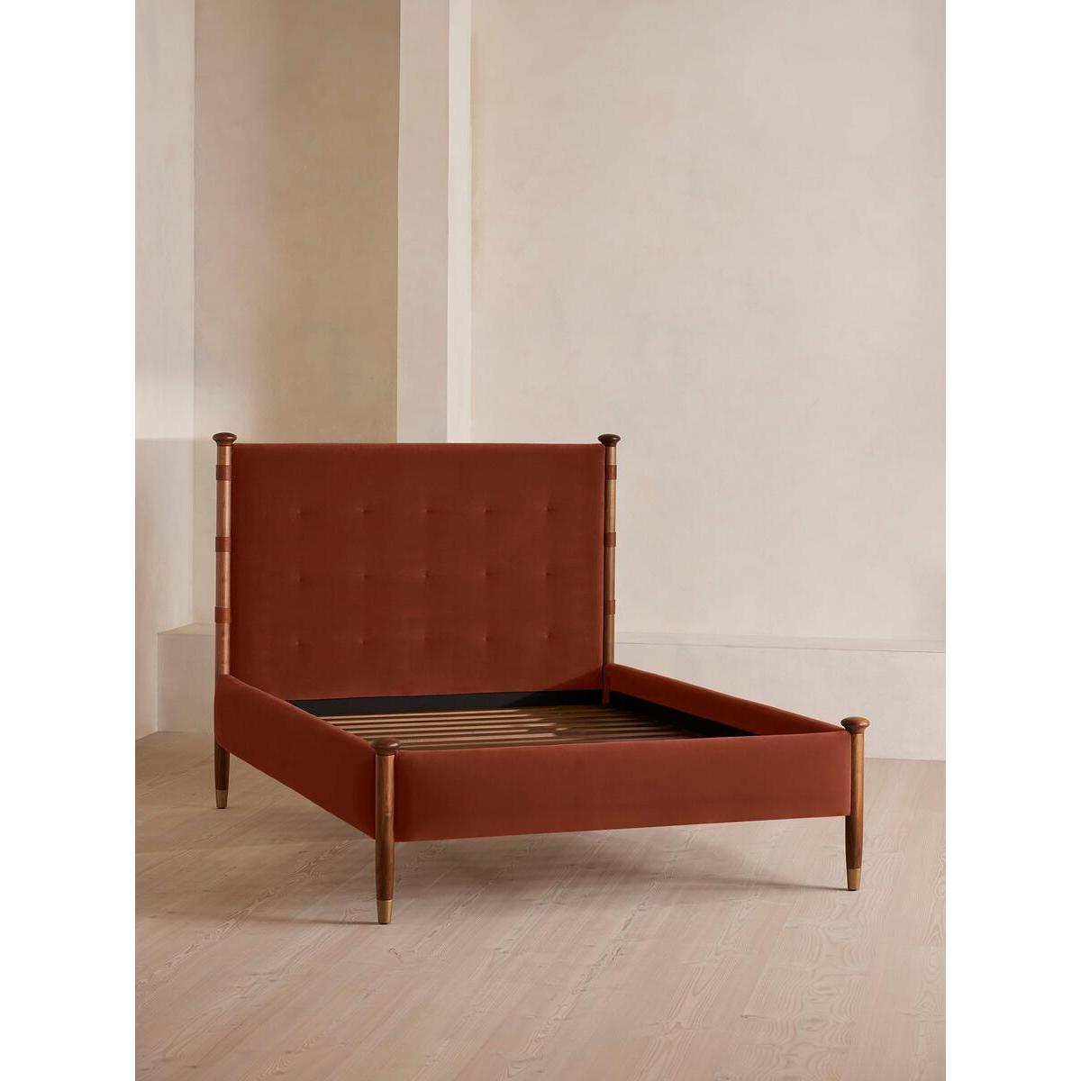 Paolo Bed, Double, Velvet, Rust – image 3