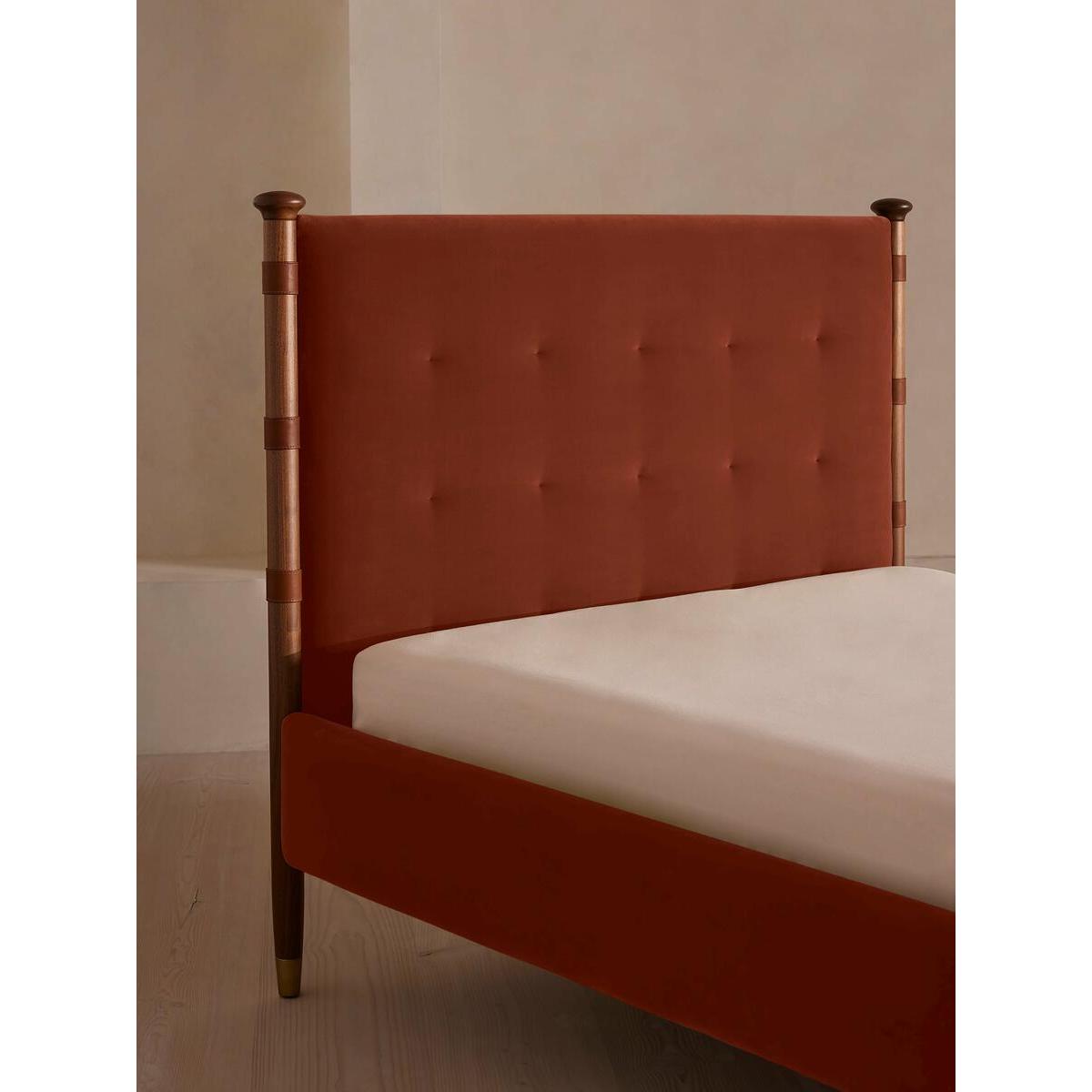 Paolo Bed, Double, Velvet, Rust – image 4