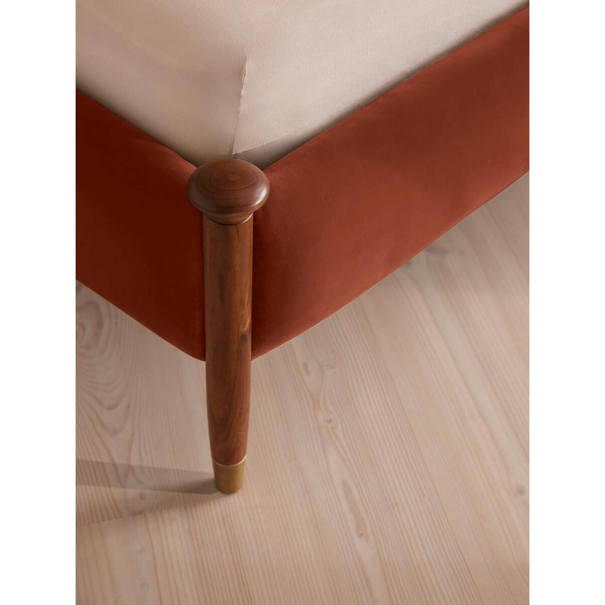 Paolo Bed, Double, Velvet, Rust – image 6
