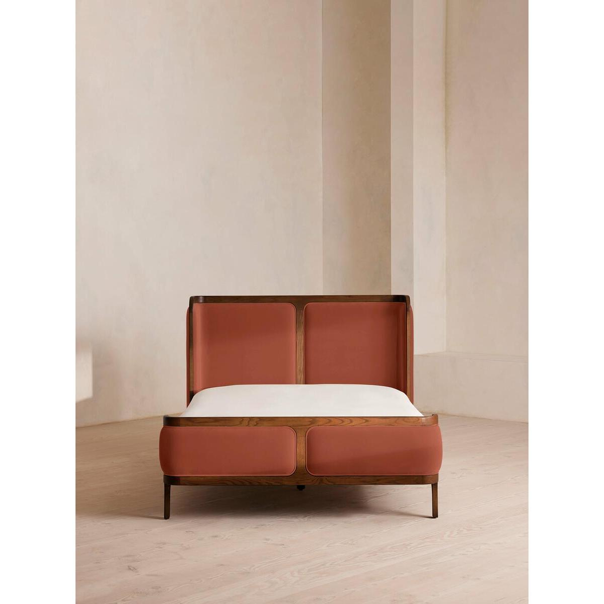 Belsa Bed, Double, Velvet, Rust – image 2
