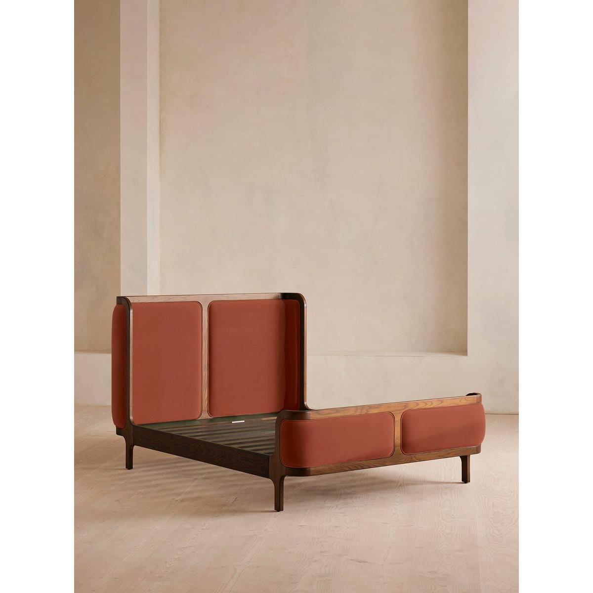 Belsa Bed, Double, Velvet, Rust – image 3