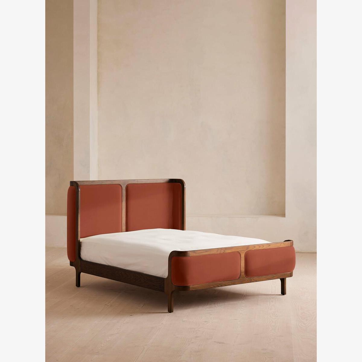 Belsa Bed, Double, Velvet, Rust – image 1