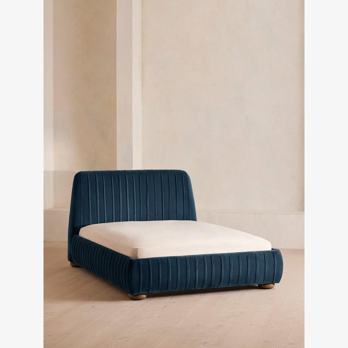 Vivienne Bed, Double, Velvet, Royal Blue – image 1