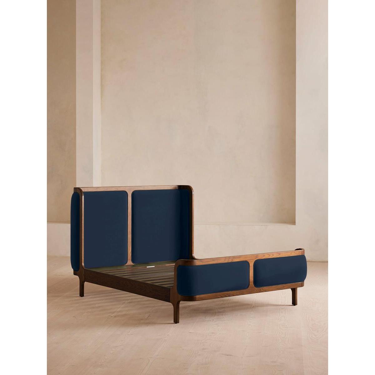 Belsa Bed, Double, Velvet, Royal Blue – image 3