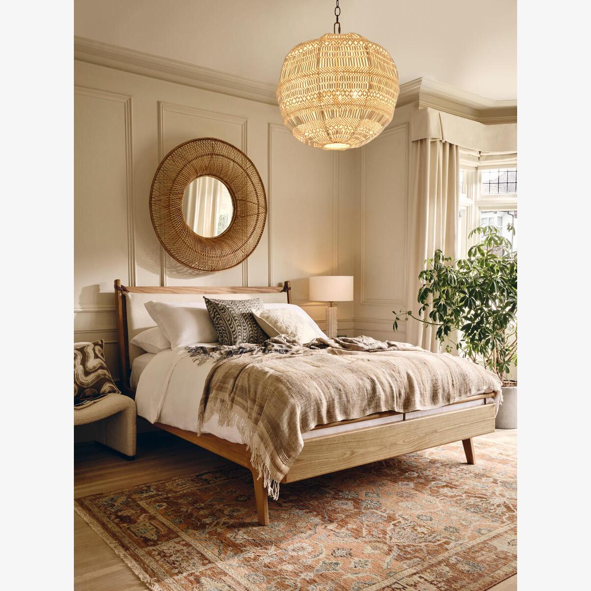 Karina Bed, Natural Linen Double – image 1
