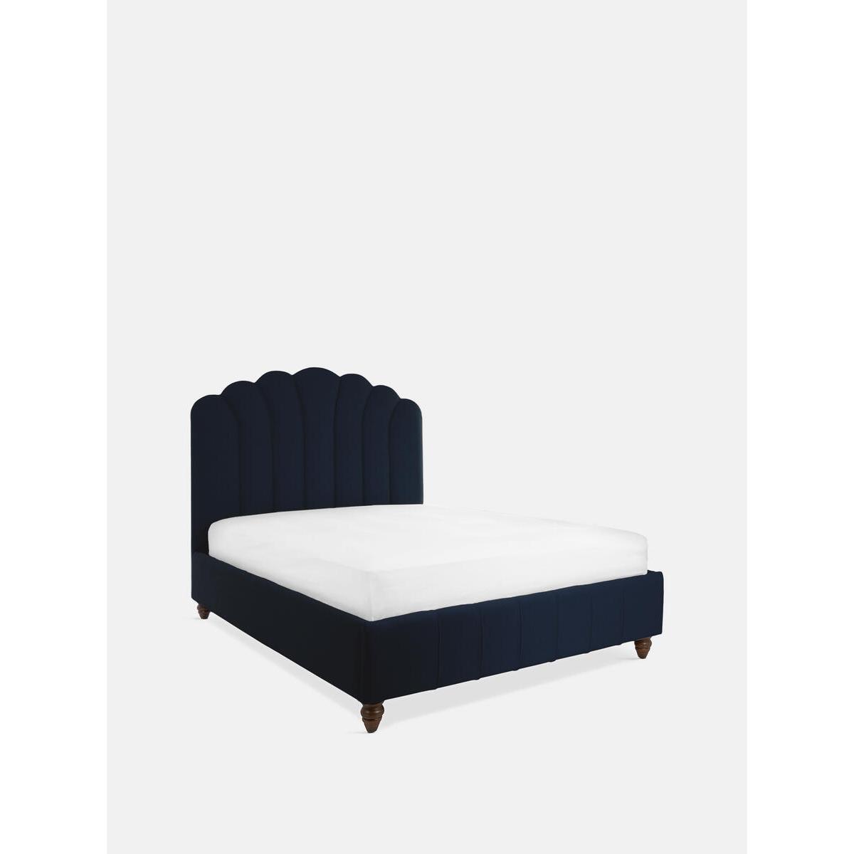Manette Bed, Double, Linen Dark Navy – image 2