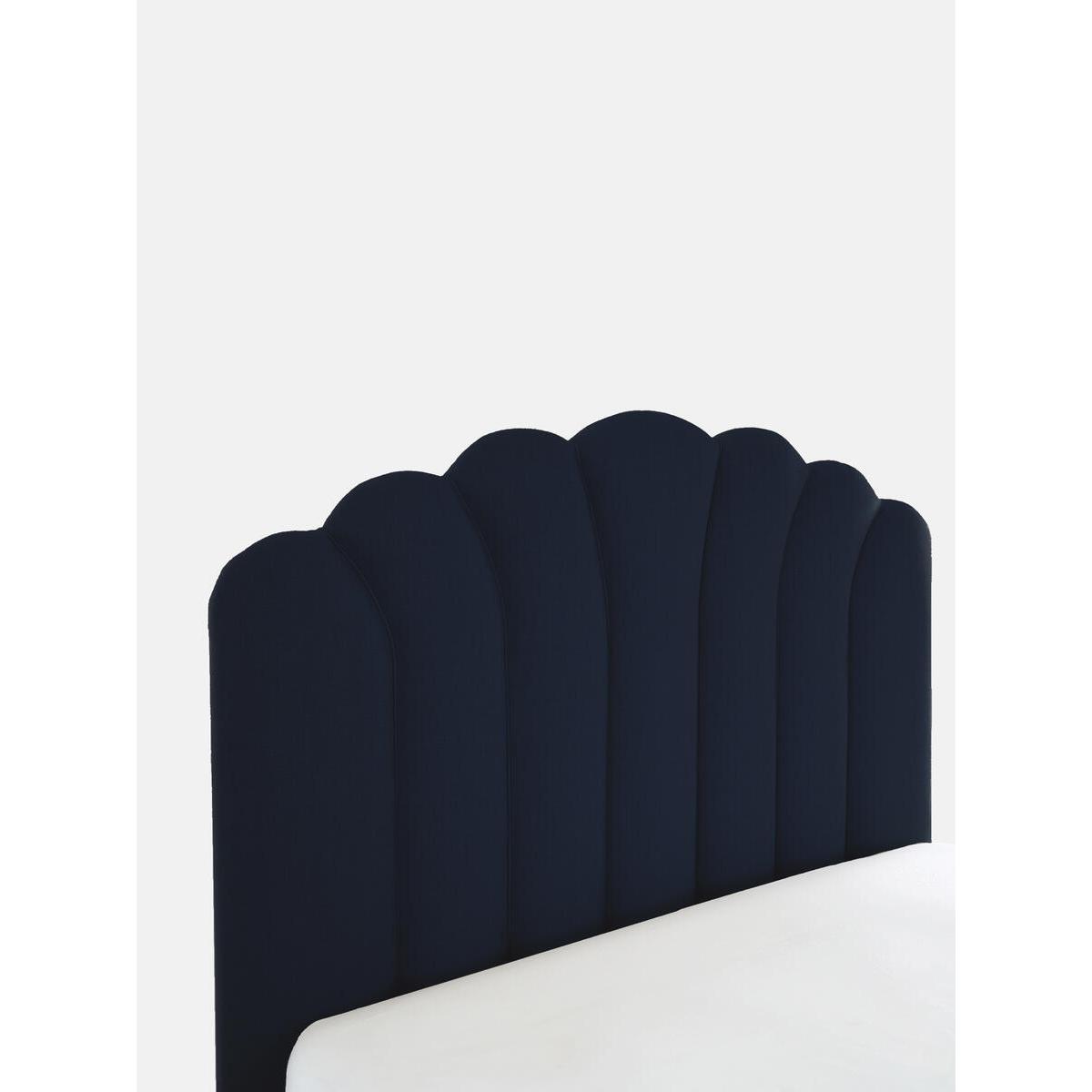 Manette Bed, Double, Linen Dark Navy – image 4