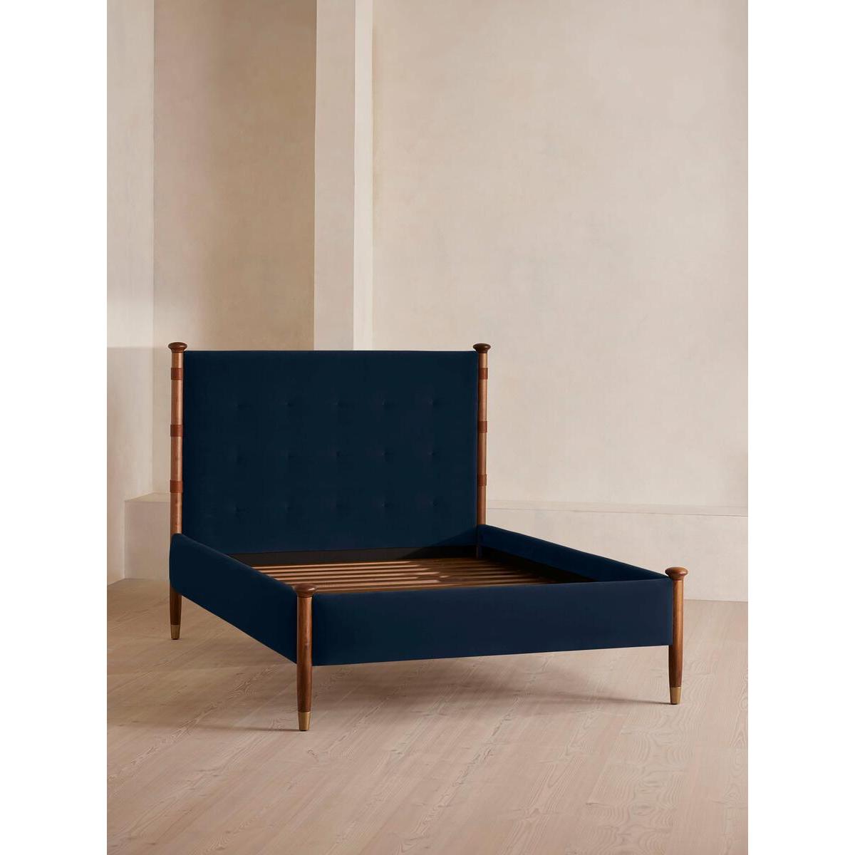 Paolo Bed, Double, Velvet, Royal Blue – image 3