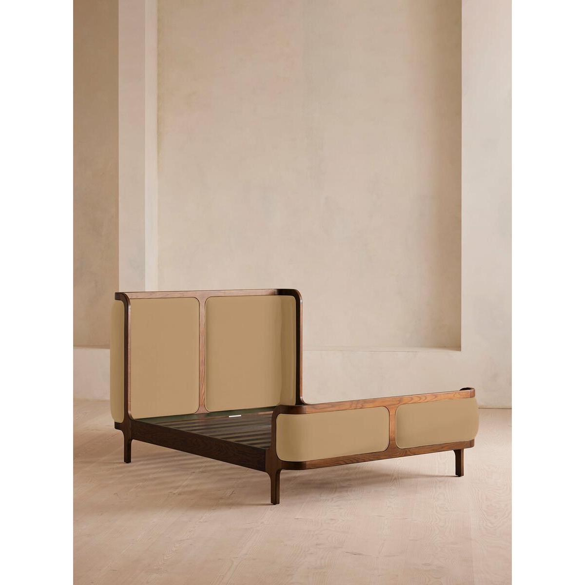 Belsa Bed, Double, Velvet, Camel – image 3