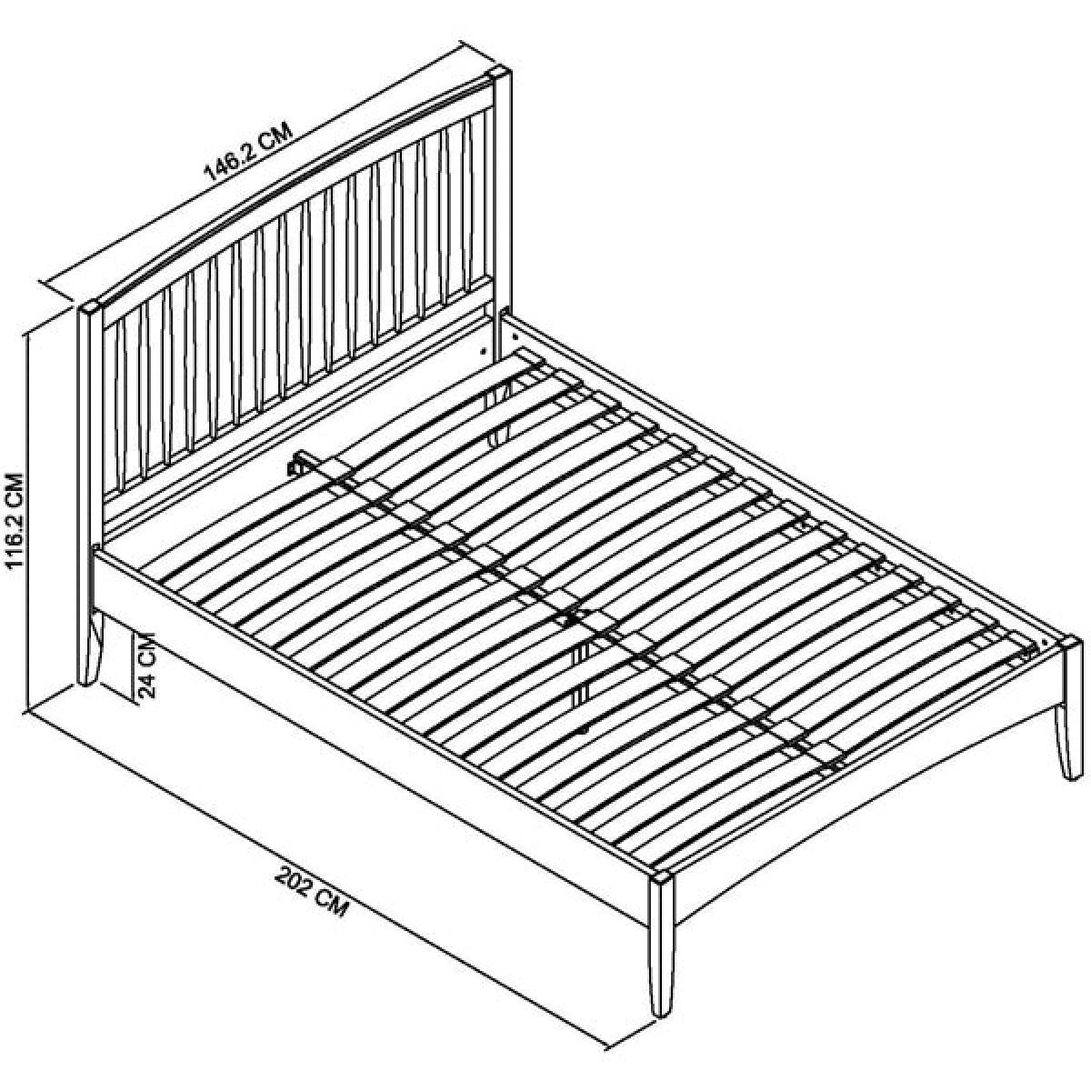 Bentley Whitby Slatted Bedstead Scandi Oak And Grey Bed / Double – image 4