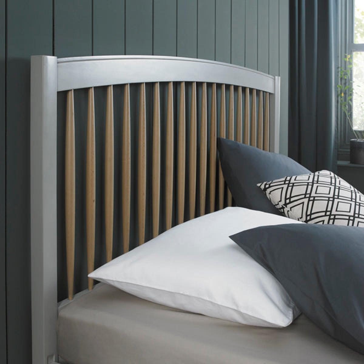 Bentley Whitby Slatted Bedstead Scandi Oak And Grey Bed / Double – image 5