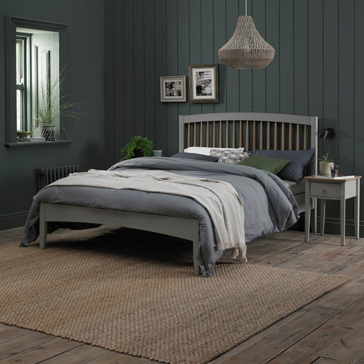 Bentley Whitby Slatted Bedstead Scandi Oak And Grey Bed / Double – image 6