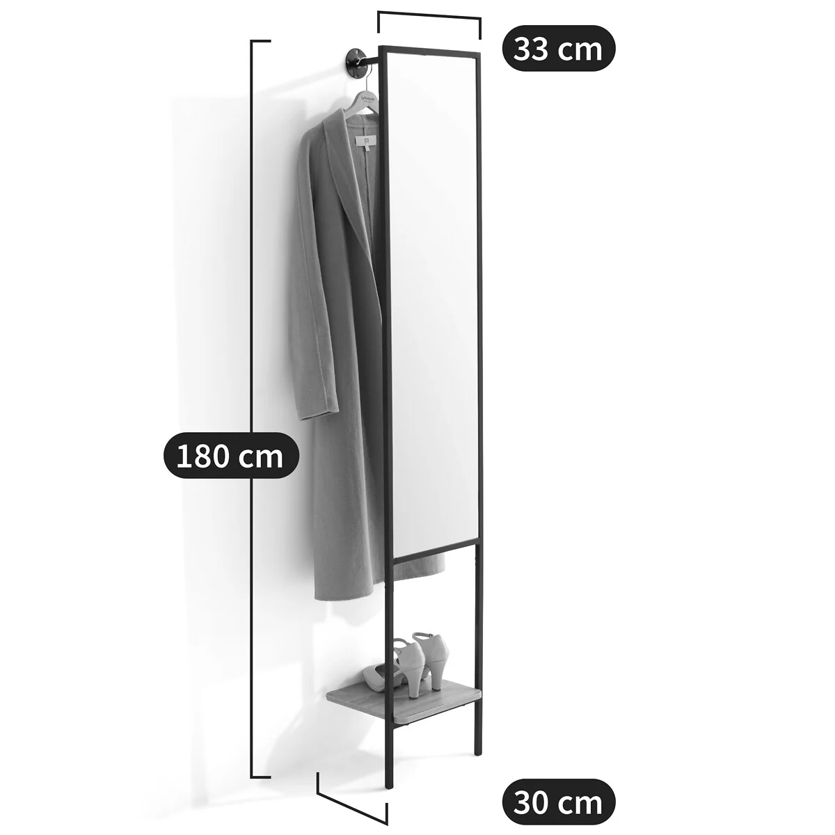 Horta Wall Coat Rack with Mirror – image 6