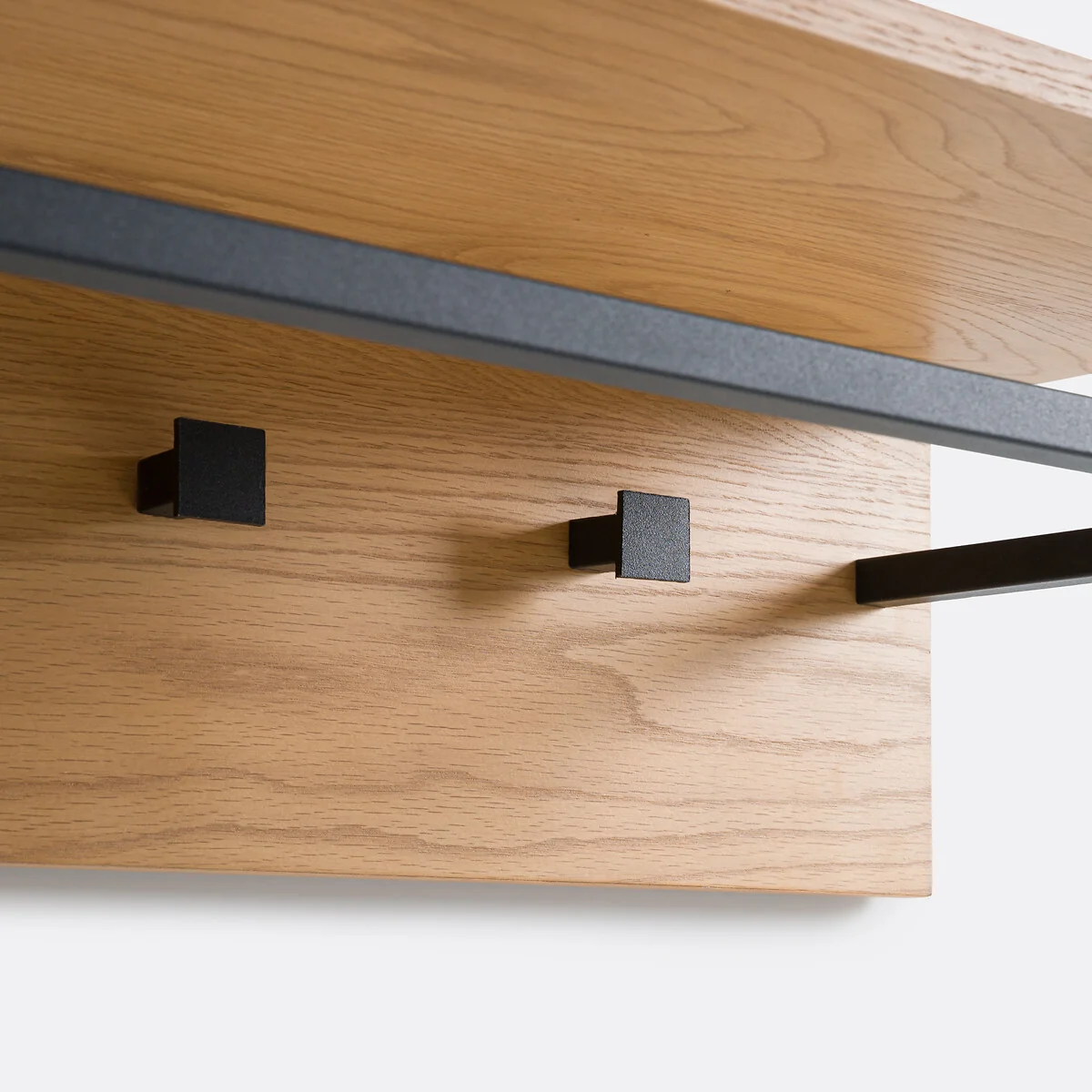 Alvan Steel and Oak Veneer Metal Coat Rack – image 4