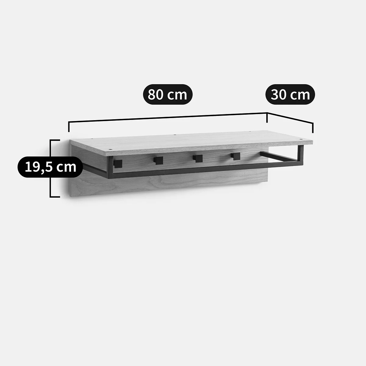 Alvan Steel and Oak Veneer Metal Coat Rack – image 7