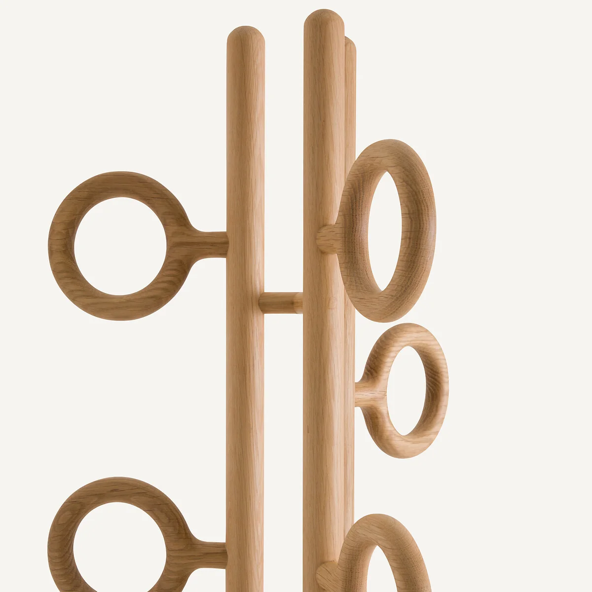 Nayati Oak and Travertine Coat Rack with Rings – image 5