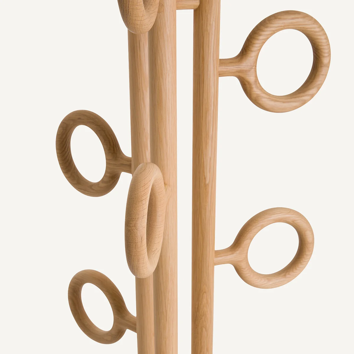 Nayati Oak and Travertine Coat Rack with Rings – image 6