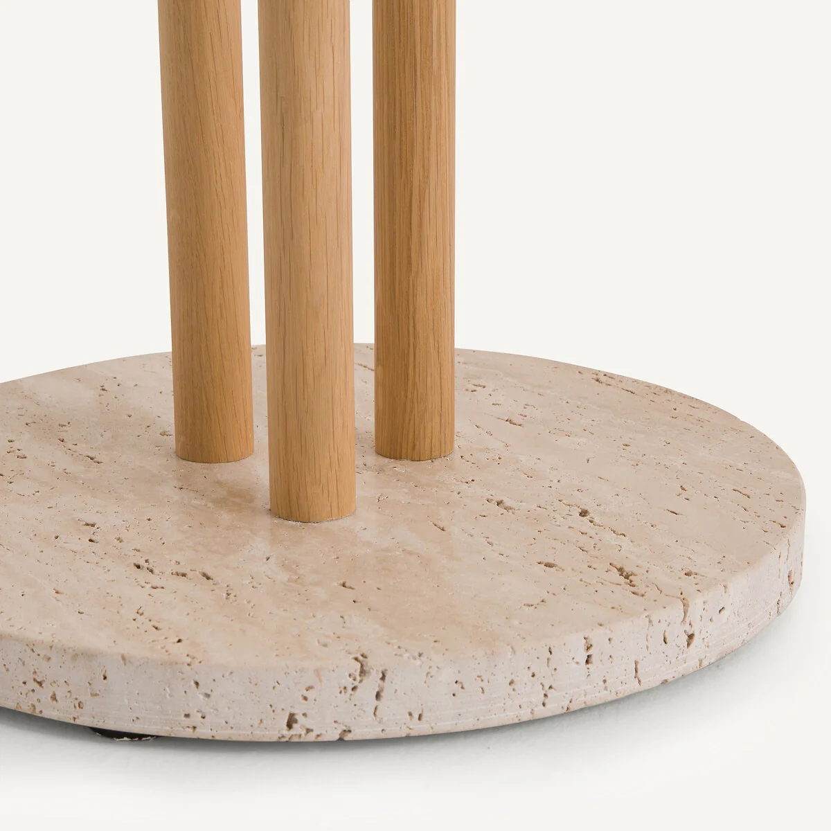 Nayati Oak and Travertine Coat Rack with Rings – image 7