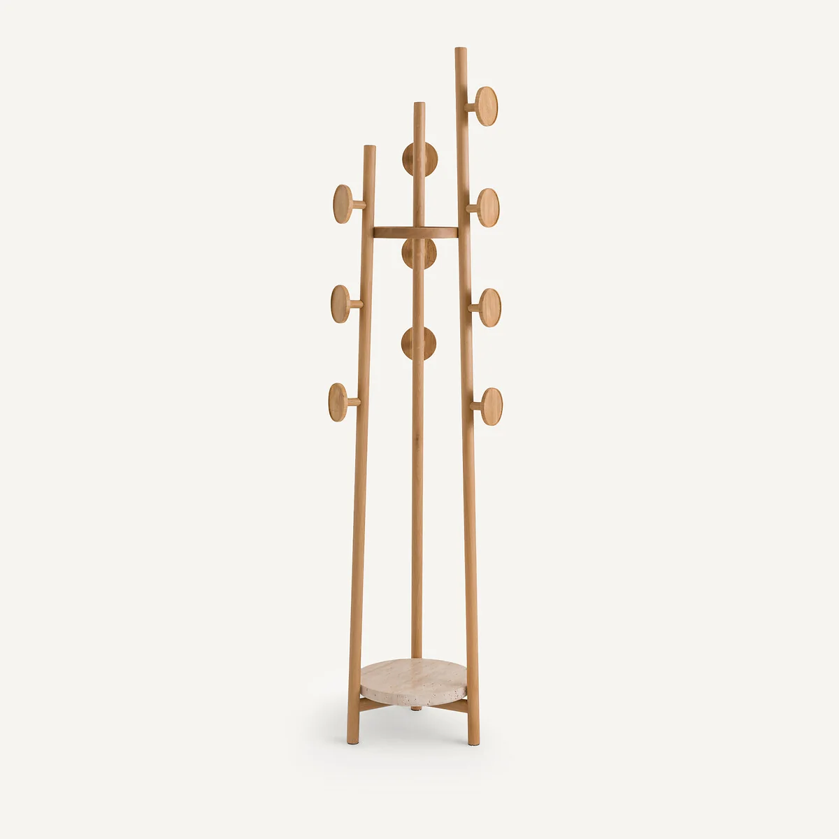 Madilgo Oak & Travertine Coat Rack – image 4