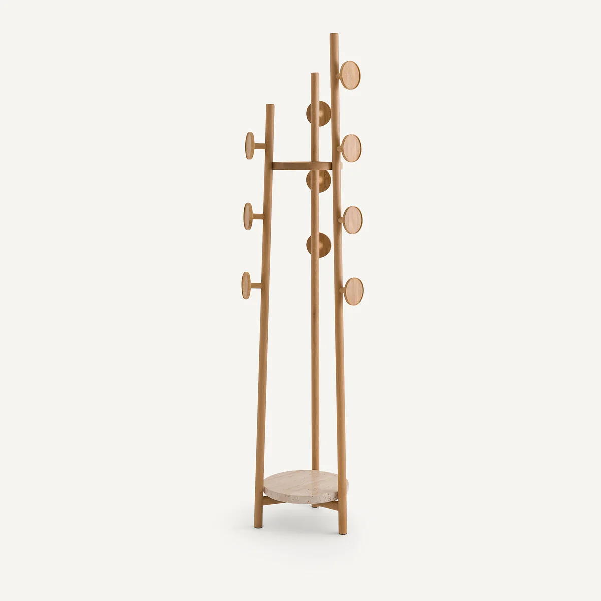 Madilgo Oak & Travertine Coat Rack – image 5