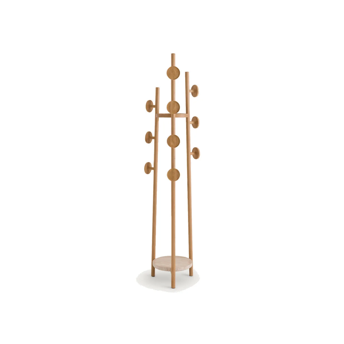 Madilgo Oak & Travertine Coat Rack – image 1