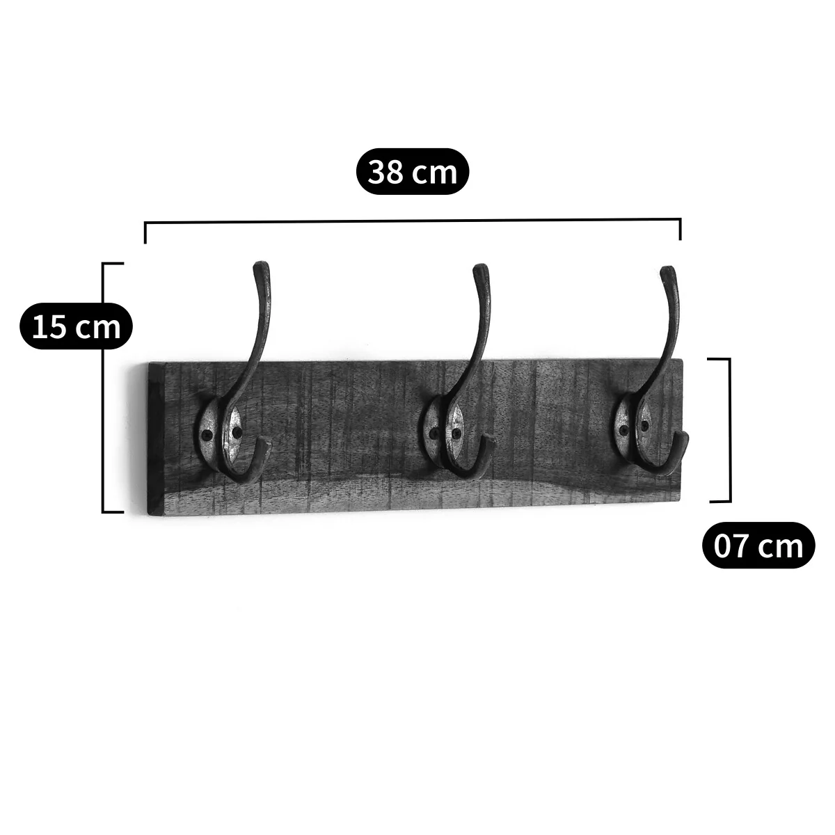 Wall-Mounted Coat Rack with 3 Hooks – image 5