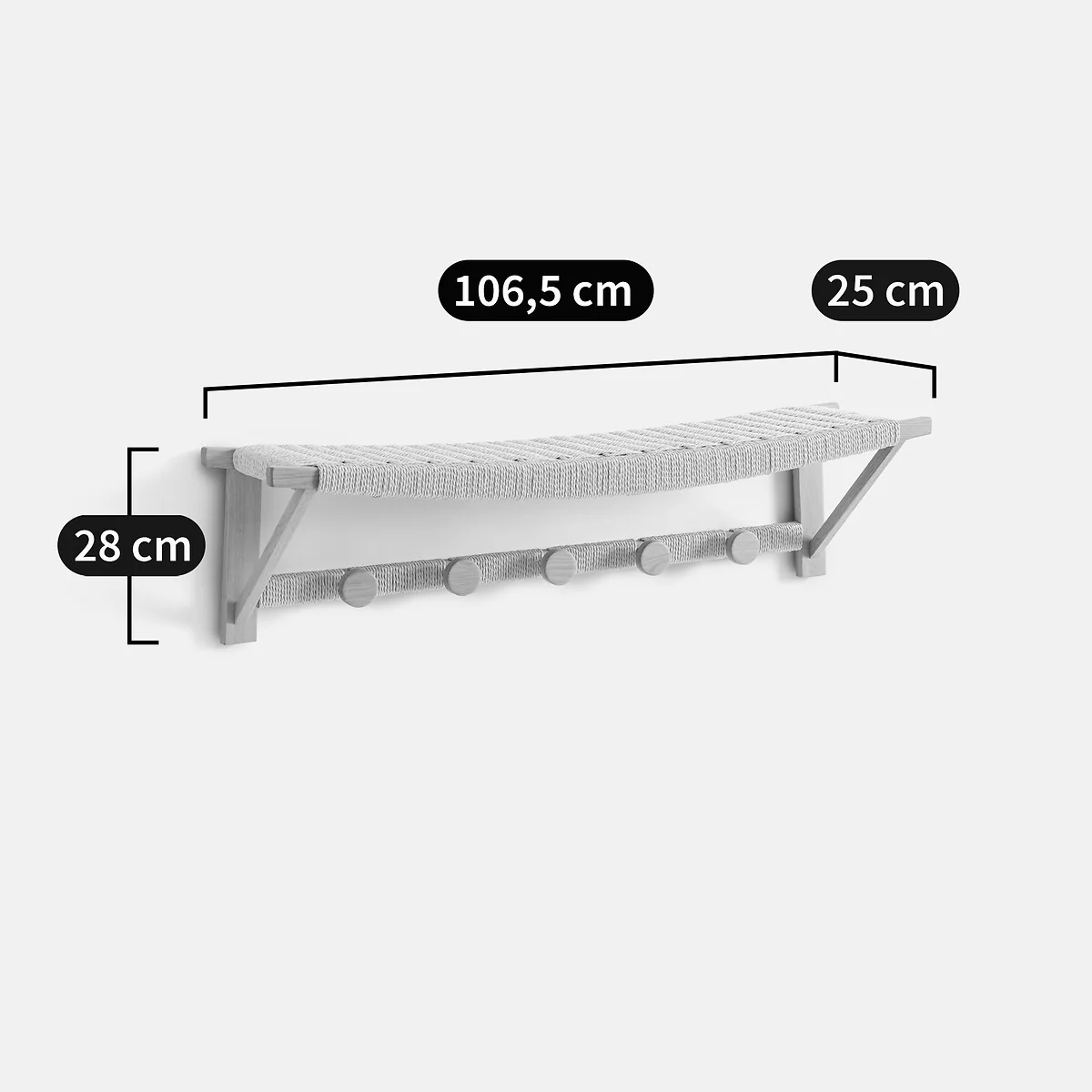 Kioto Wall-Mounted Coat Rack in Oak – image 6