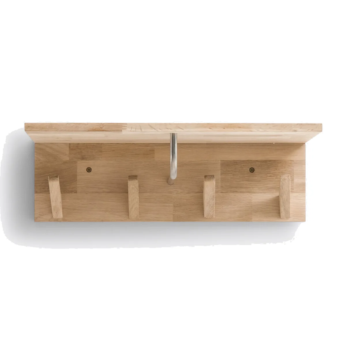 Slofia Light Oak Coat Rack & Shelf with 4 Hooks – image 1