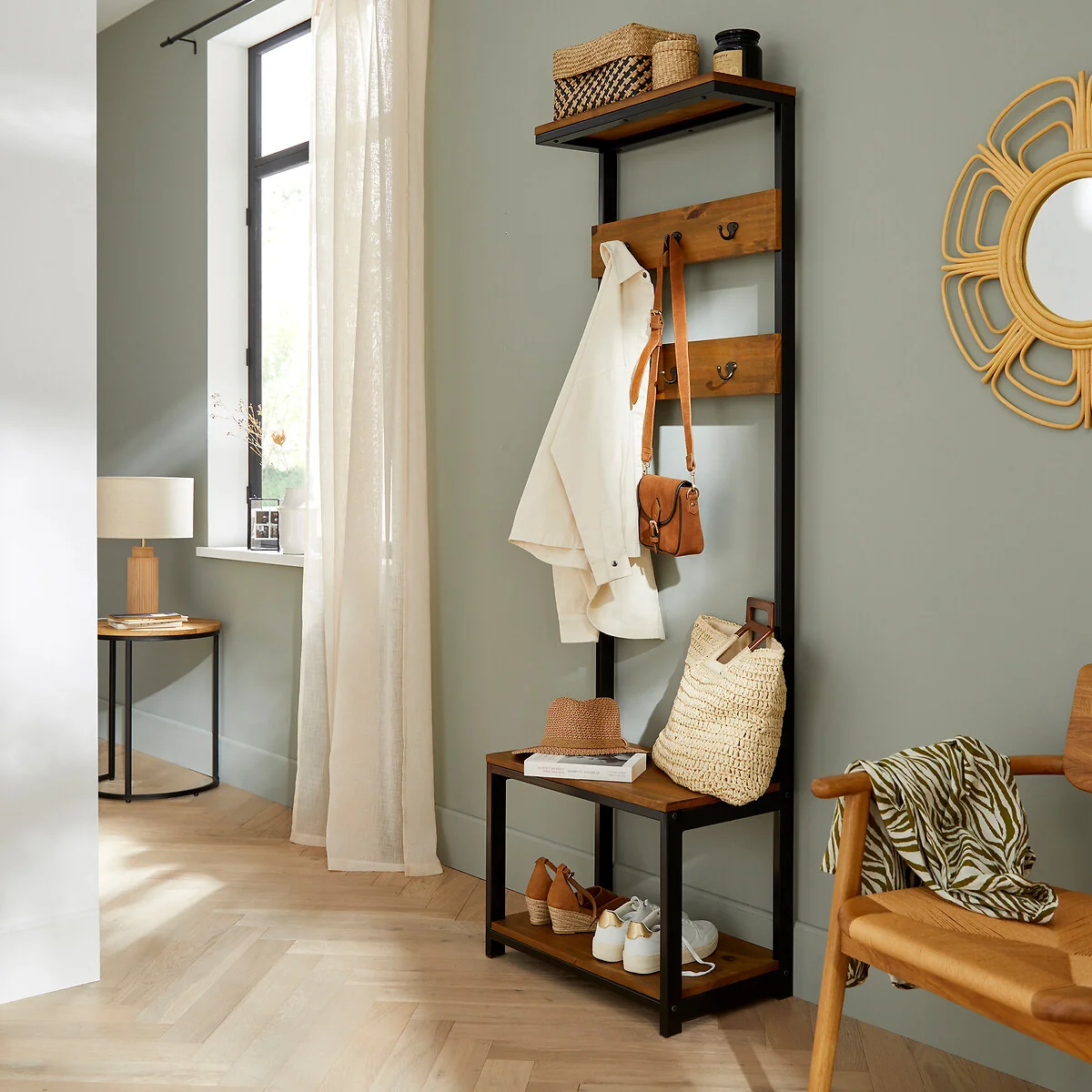 Hiba Hallway Coat Rack & Bench – image 2