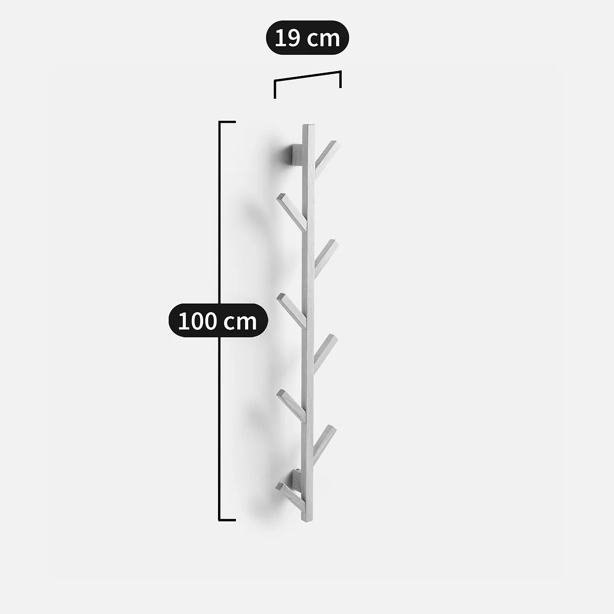 Anela Oak 8-Hook Wall-Mounted Coat Rack – image 4