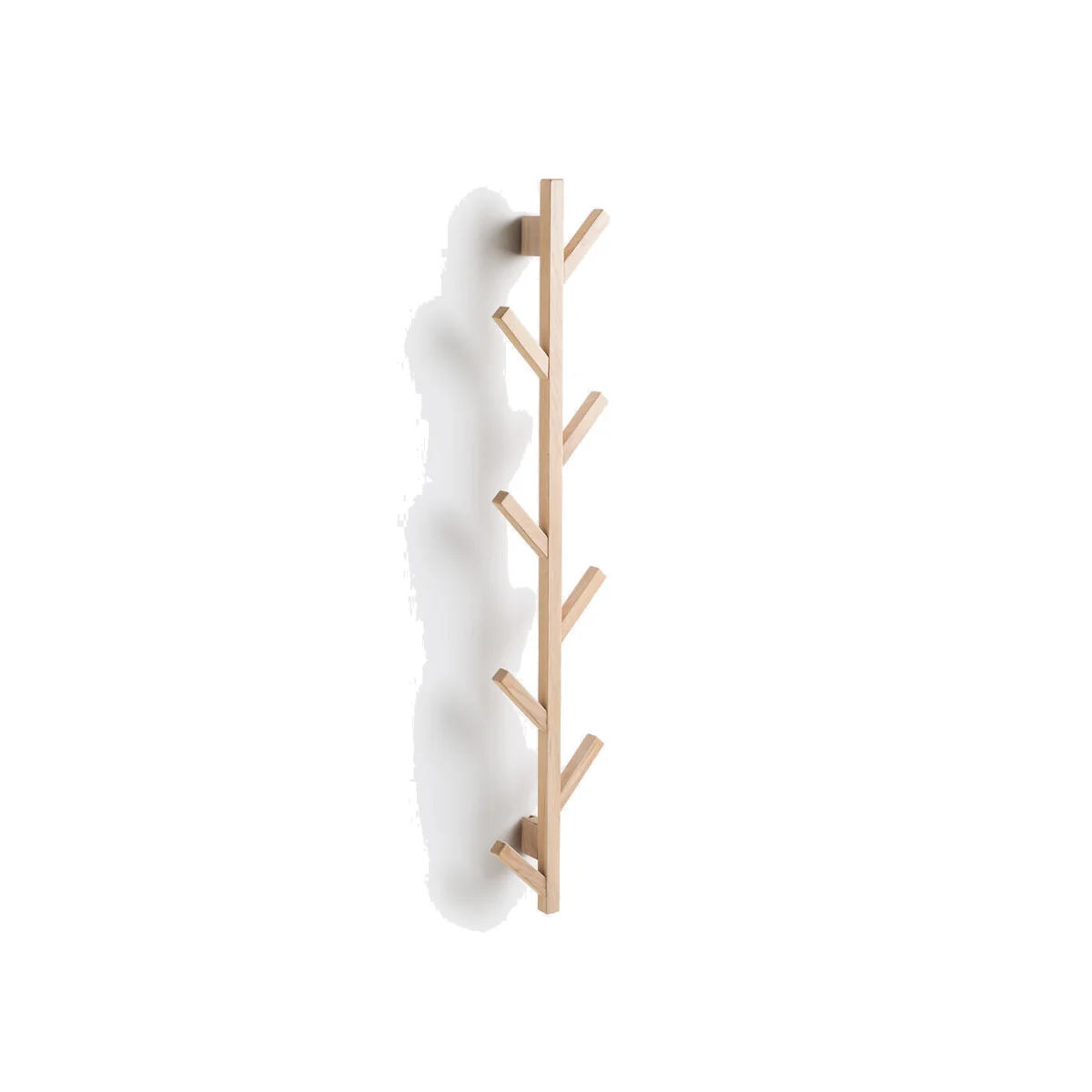 Anela Oak 8-Hook Wall-Mounted Coat Rack – image 1