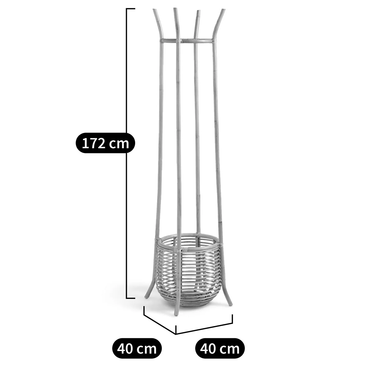 Aya Rattan Basket Coat Rack – image 7