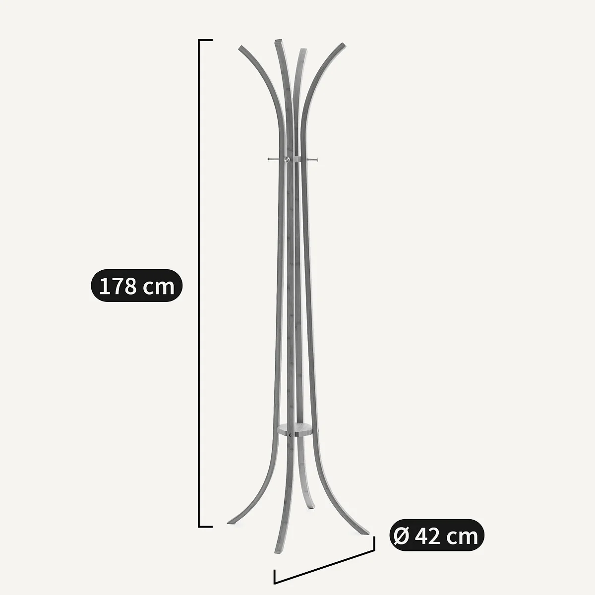 Teepi 4-Spoke Bamboo Coat Rack – image 5