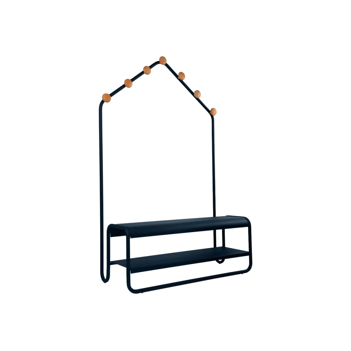 Funambule Hall stand metal blue / W 113 x D 47.5 x H 180 cm - Bench & Coat stand - Fermob – image 1