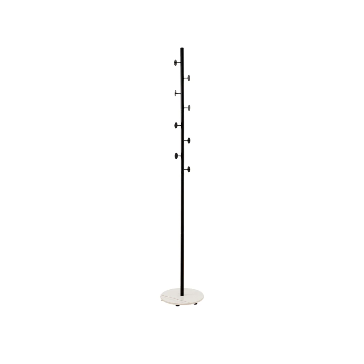 Freestanding Metal Coat Stand with Marble Base - Black + White – image 1