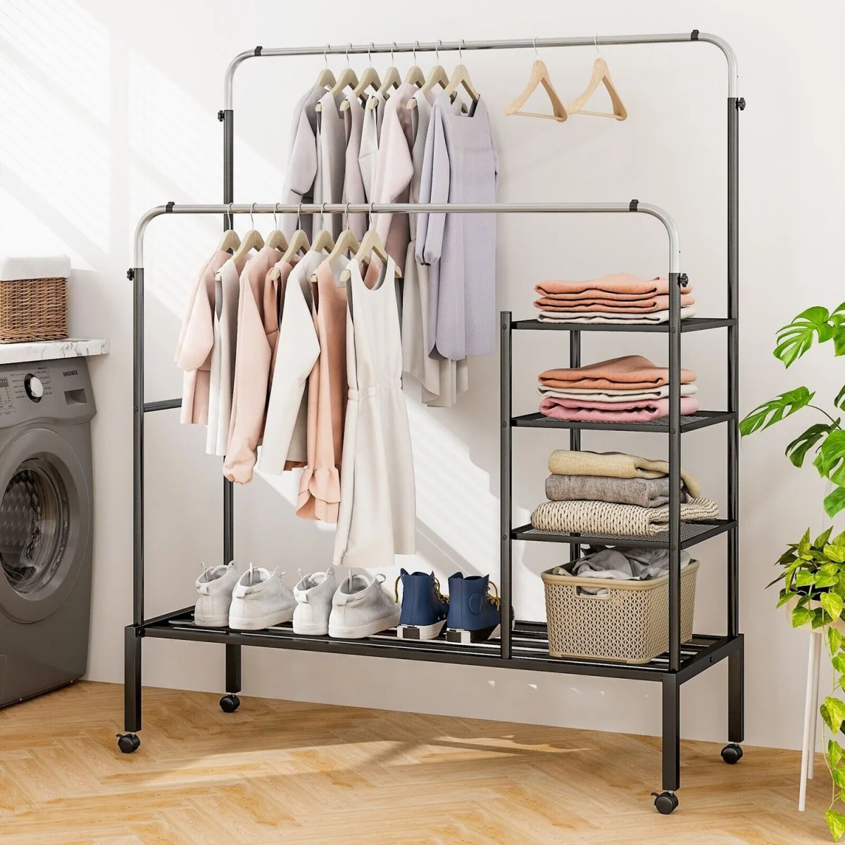 Adjustable Rolling Garment Drying Rack – image 2
