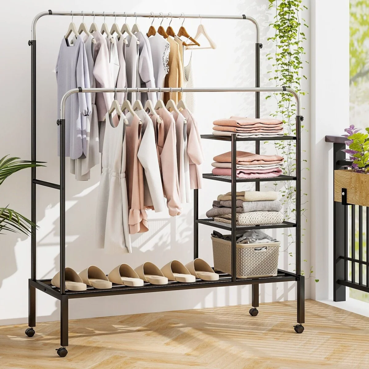 Adjustable Rolling Garment Drying Rack – image 9
