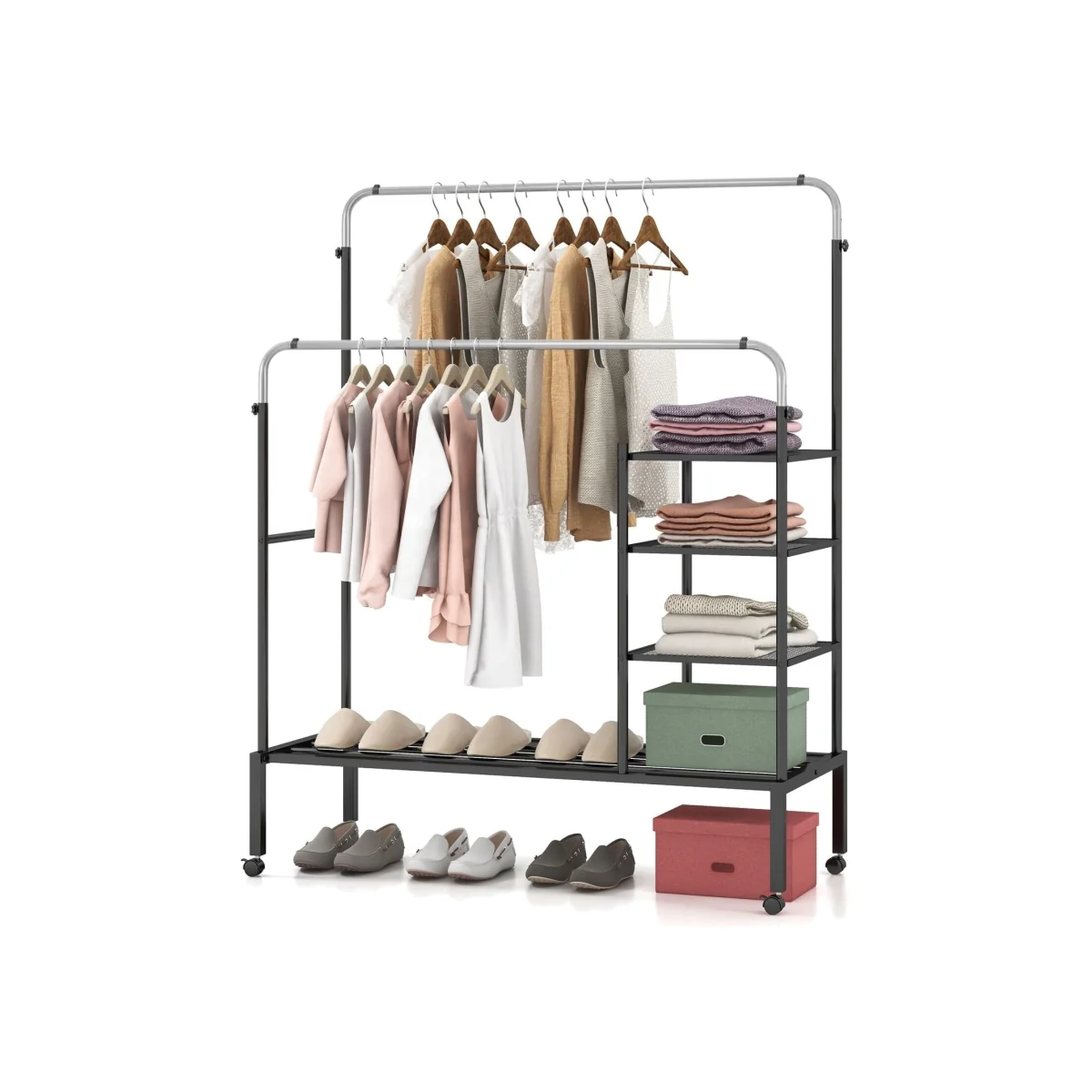 Adjustable Rolling Garment Drying Rack – image 1