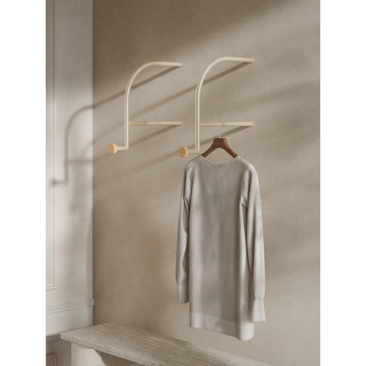 Wall-Mounted Coat Rack Disa with Travertine Hooks – image 2