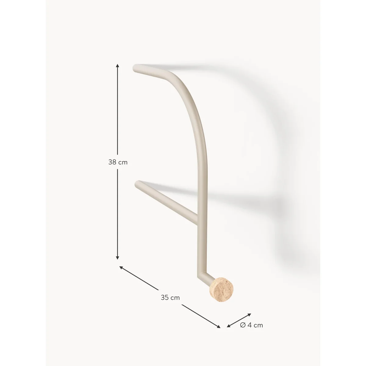 Wall-Mounted Coat Rack Disa with Travertine Hooks – image 6