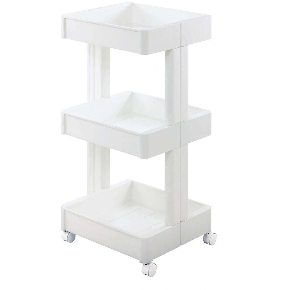 Plastic Kitchen Storage Trolley - White / 79cm / 39cm – image 3