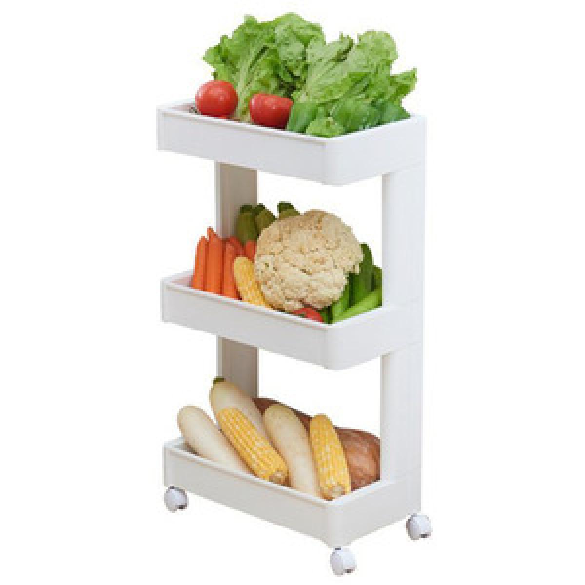 Plastic Kitchen Storage Trolley - White / 79cm / 39cm – image 7
