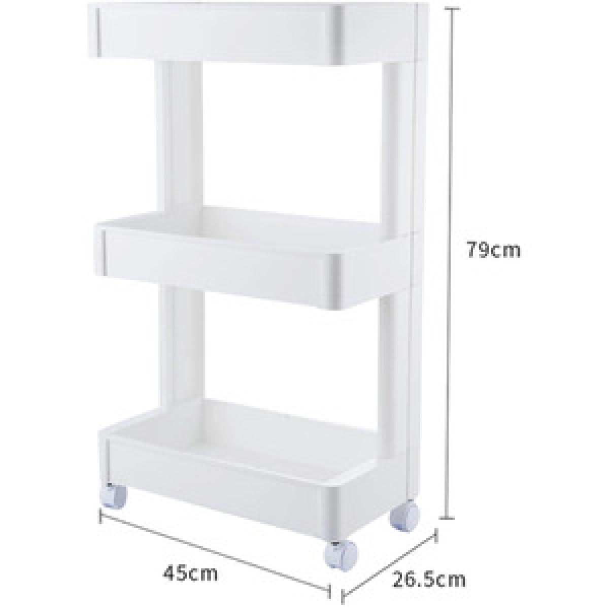 Plastic Kitchen Storage Trolley - White / 79cm / 39cm – image 9
