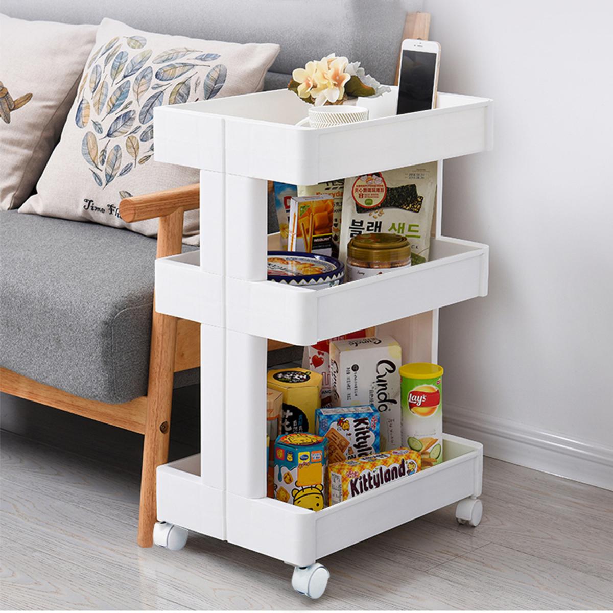Plastic Kitchen Storage Trolley - White / 79cm / 39cm – image 1