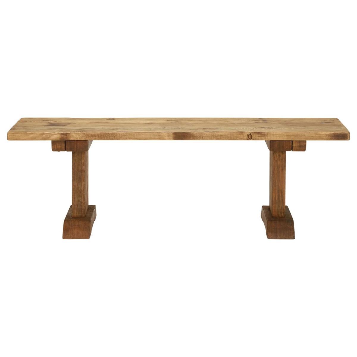 Newsham Reclaimed Wood Bench, Polished Brown – image 2